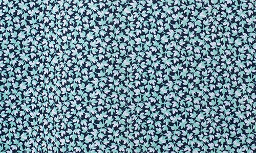 Shop Cutter & Buck Magnolia Scatter Print Performance Polo In Fresh Mint/navy Blue