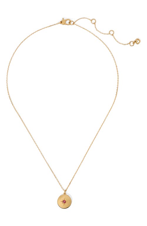 Kate Spade The Color Spark Collection Red Strength Medallion Necklace In Red.