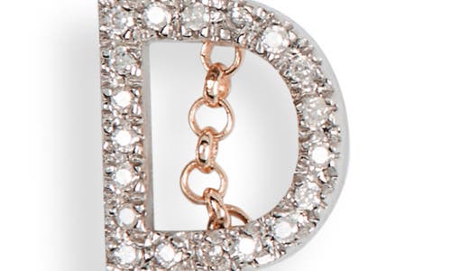 Meshmerise Bezel Diamond Initial Chain Necklace In Rose-d