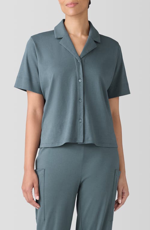 Eileen Fisher Sleep Organic Cotton Pajama Top In Eucalyptus