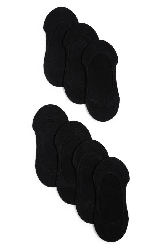 Memoi 7-pack Microliner No-show Socks In Black