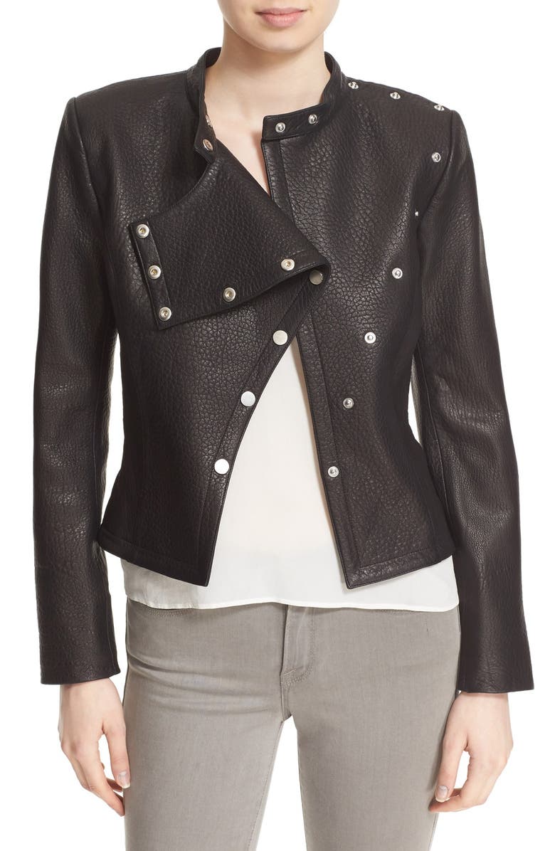 Diane von Furstenberg 'Warrior' Pebbled Leather Jacket | Nordstrom
