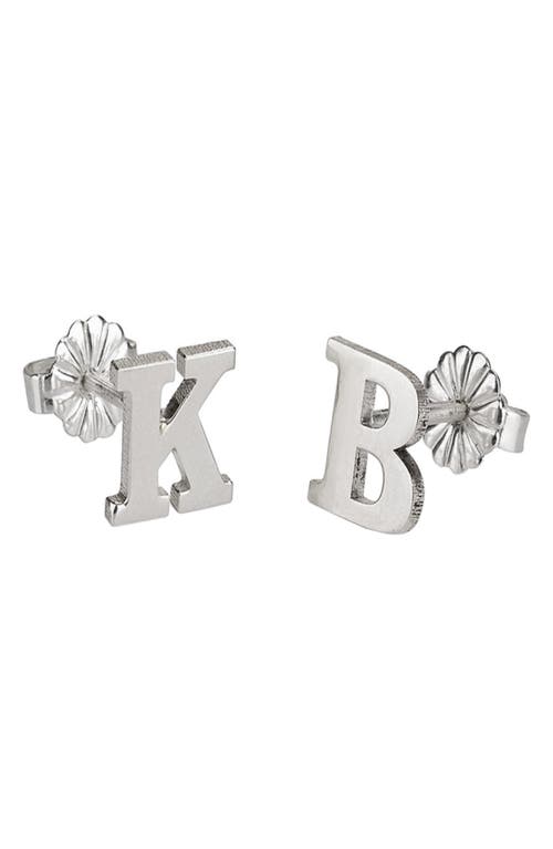 MELANIE MARIE Personalized Letter Stud Earrings in Sterling Silver at Nordstrom