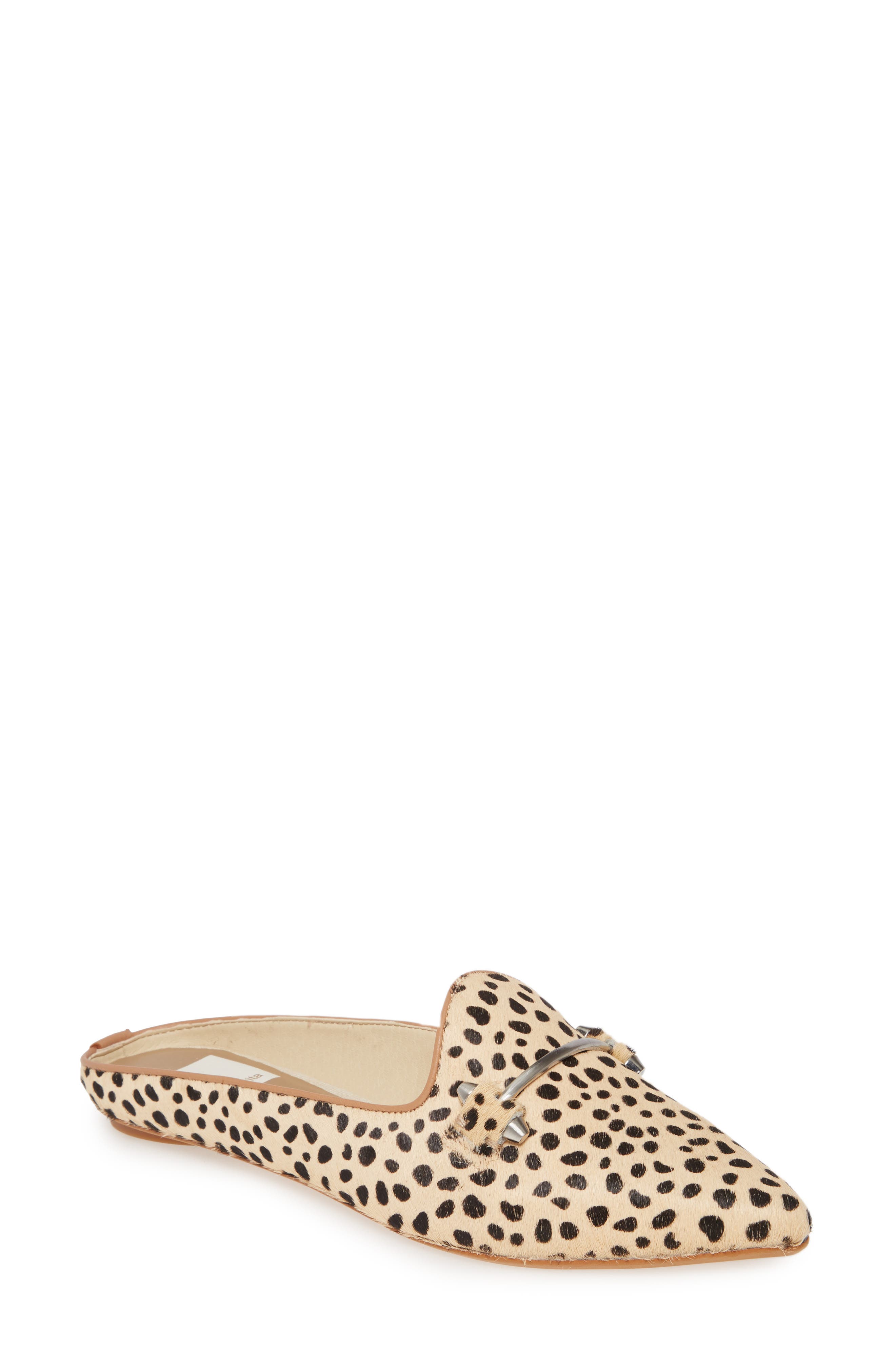 Dolce Vita Gram Pointy Toe Genuine Calf Hair Mule- Brown