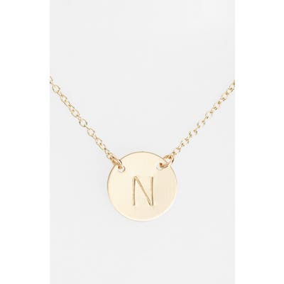 Nashelle 14K-Gold Fill Anchored Initial Disc Necklace