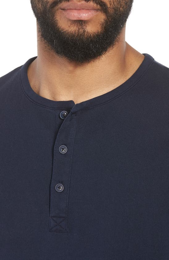 Shop Frame Slim Fit Henley T-shirt In Navy