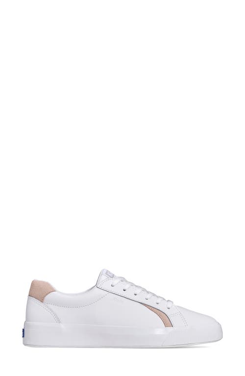 Keds Pursuit Low Top Sneaker In White/light Pink Leather