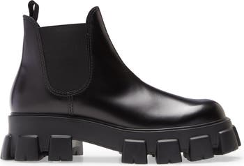 Prada Men's Brushed Leather Chelsea Boots