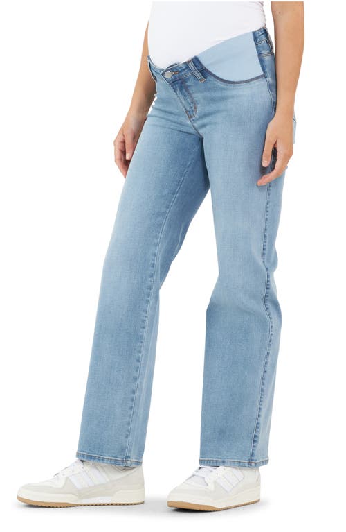 Shop Ripe Maternity Kyle Over The Bump Wide Leg Maternity Jeans In Light Blue