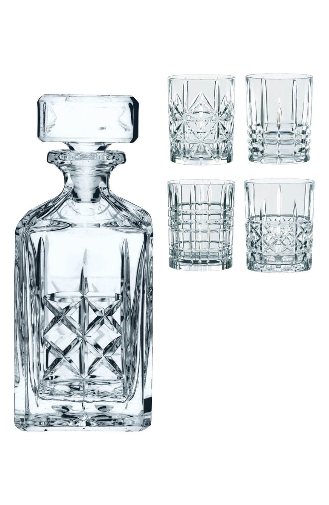 Nachtmann 'Highland' 5Piece Crystal Decanter & Whiskey Glasses Set