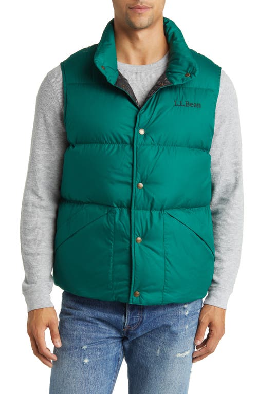 L.l.bean Bean's Trail Model Down Vest '82 In Emerald Spruce