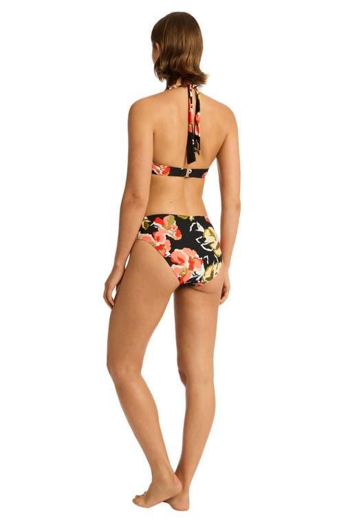 Sea Level Juniper Twist Front Multifit Bikini Top In Black