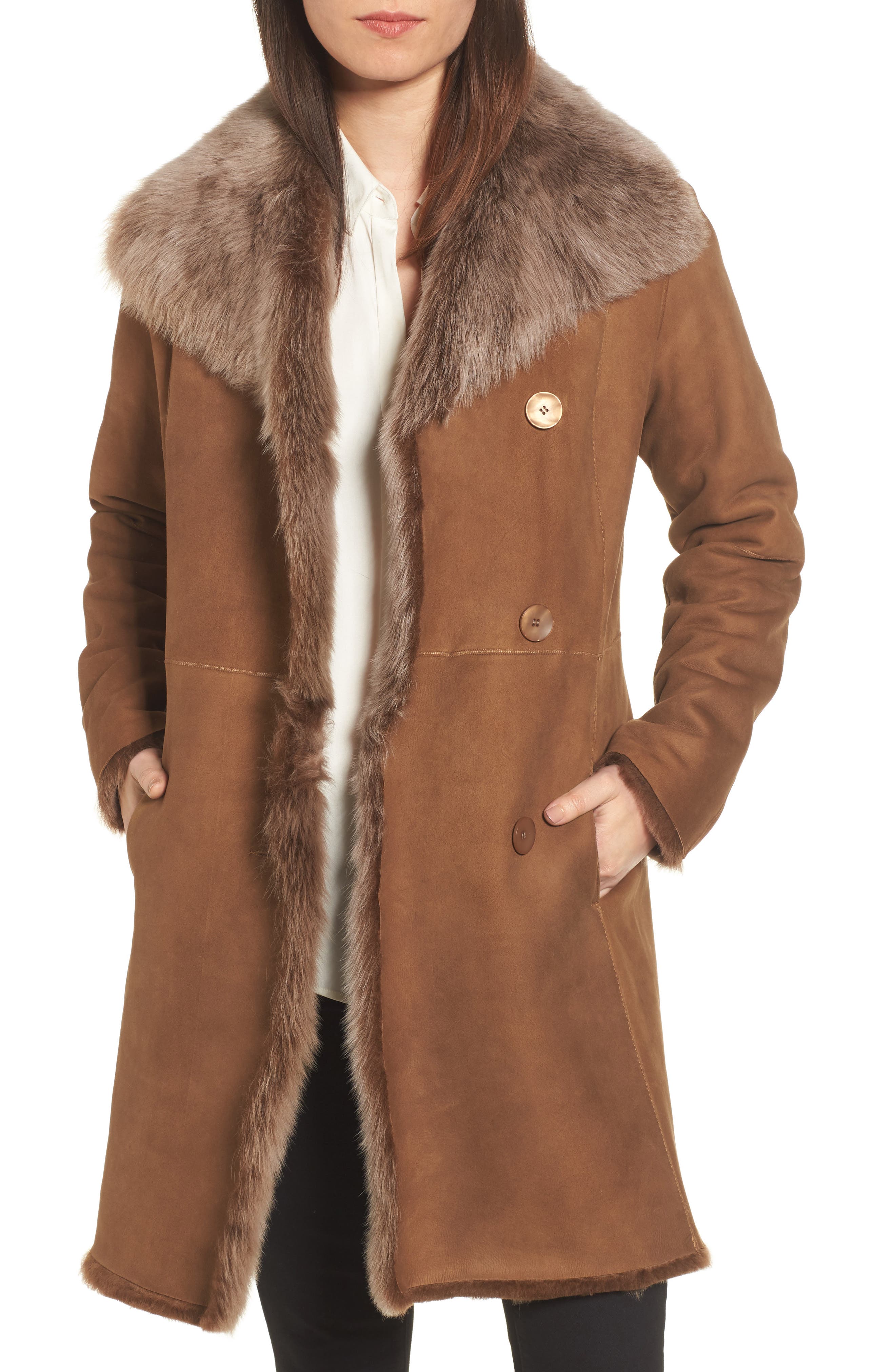 HiSO Genuine Toscana Shearling Coat Nordstrom