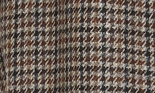 Shop Max Mara Weekend  Nausica Houndstooth Check Stretch Wool Jacket In Brown Grey