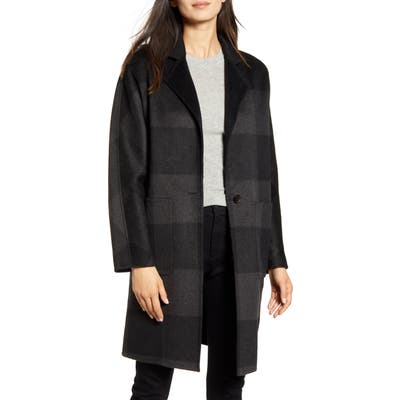 Rails Larsen Buffalo Plaid Wool Blend Coat, Grey