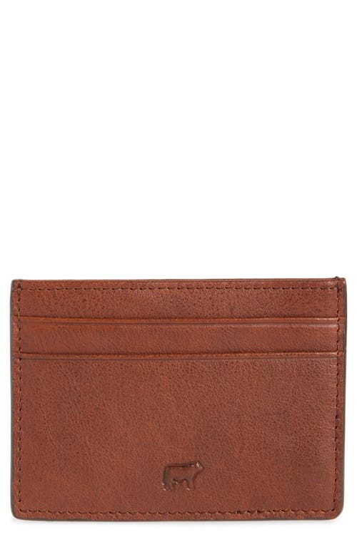 Will Leather Goods Front Pocket Leather Card Case In Cognac