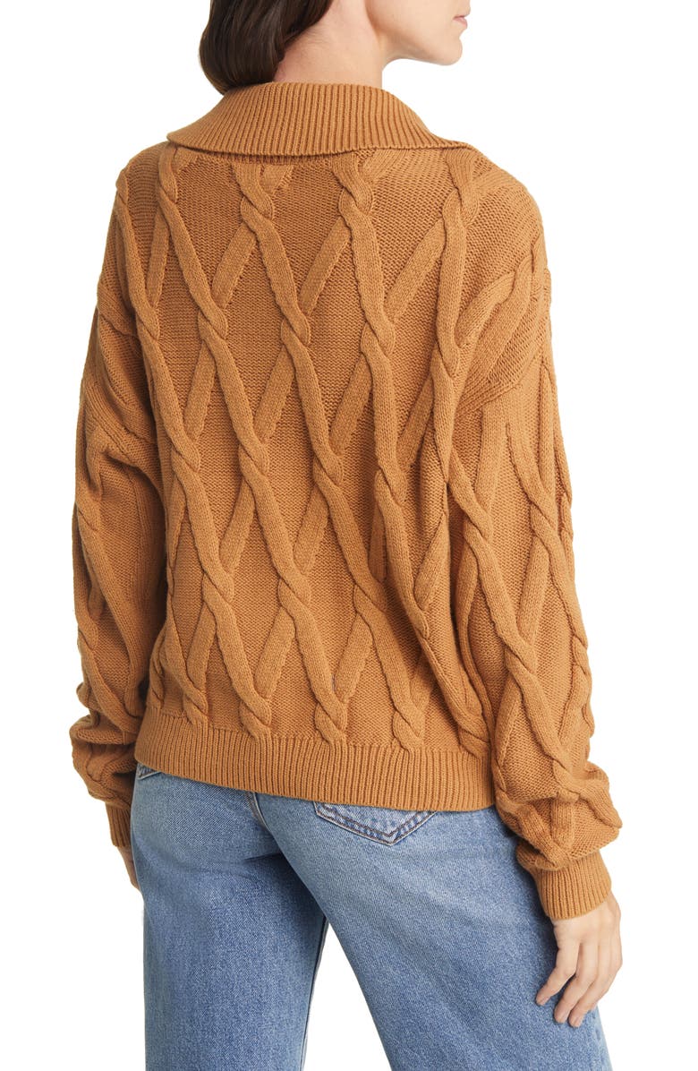 Treasure & Bond Cable Knit Half-Zip Pullover Sweater | Nordstrom