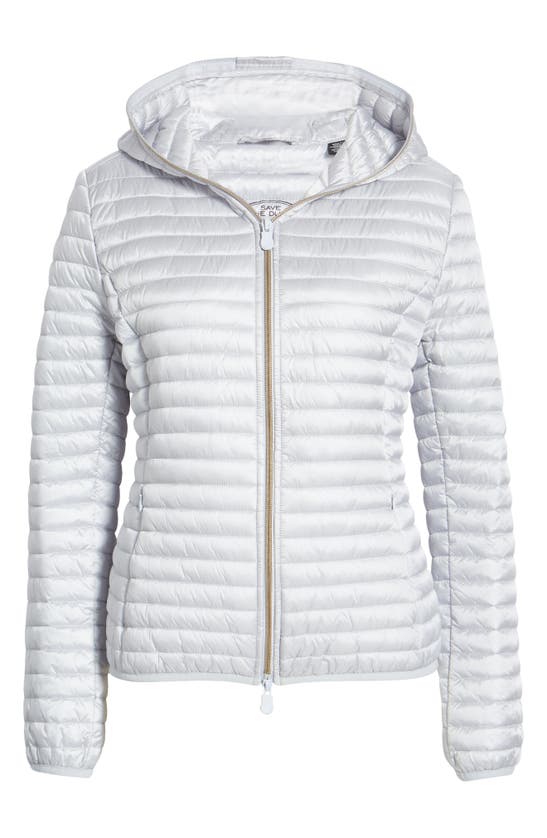 Save The Duck Alexa Short Hooded Puffer Jacket In Crystal Grey