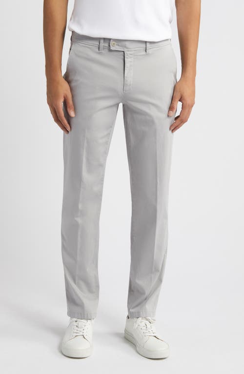 Evans Flat Front Stretch Chinos in Silver
