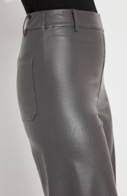 Shop Lyssé High Waist Faux Leather Wide Leg Pants In Gray Ash