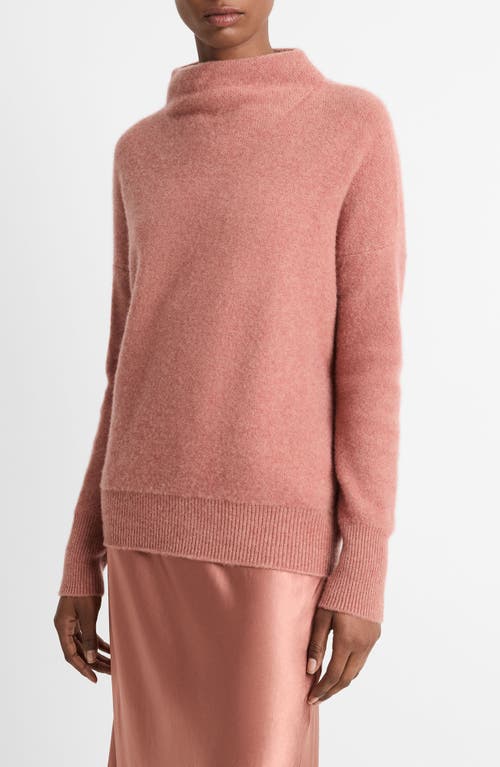 VINCE VINCE BOILED CASHMERE FUNNEL NECK PULLOVER 