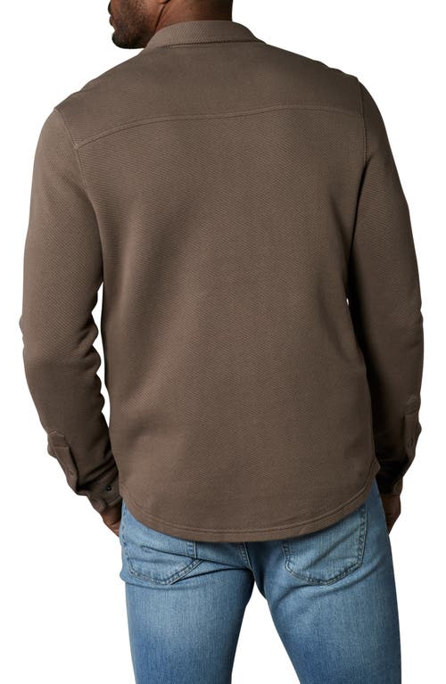 The Normal Brand Texture Knit Button-up Shirt In Cedar