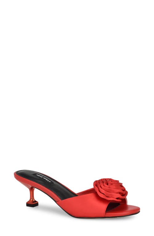 Dhalia Slide Sandal in Medium Red