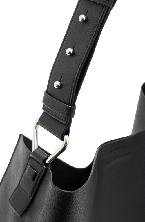 Allsaints Captain N/s Leather Shoulder Bag In Black