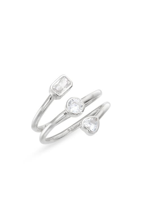 Shymi Cubic Zirconia Bezel Wrap Ring In Silver/white