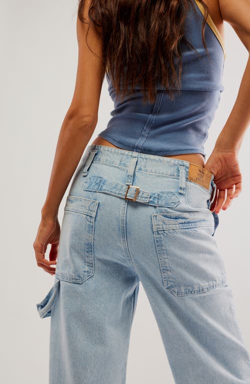 Free People Major Leagues Wide Leg Crop Jeans In Light Stone