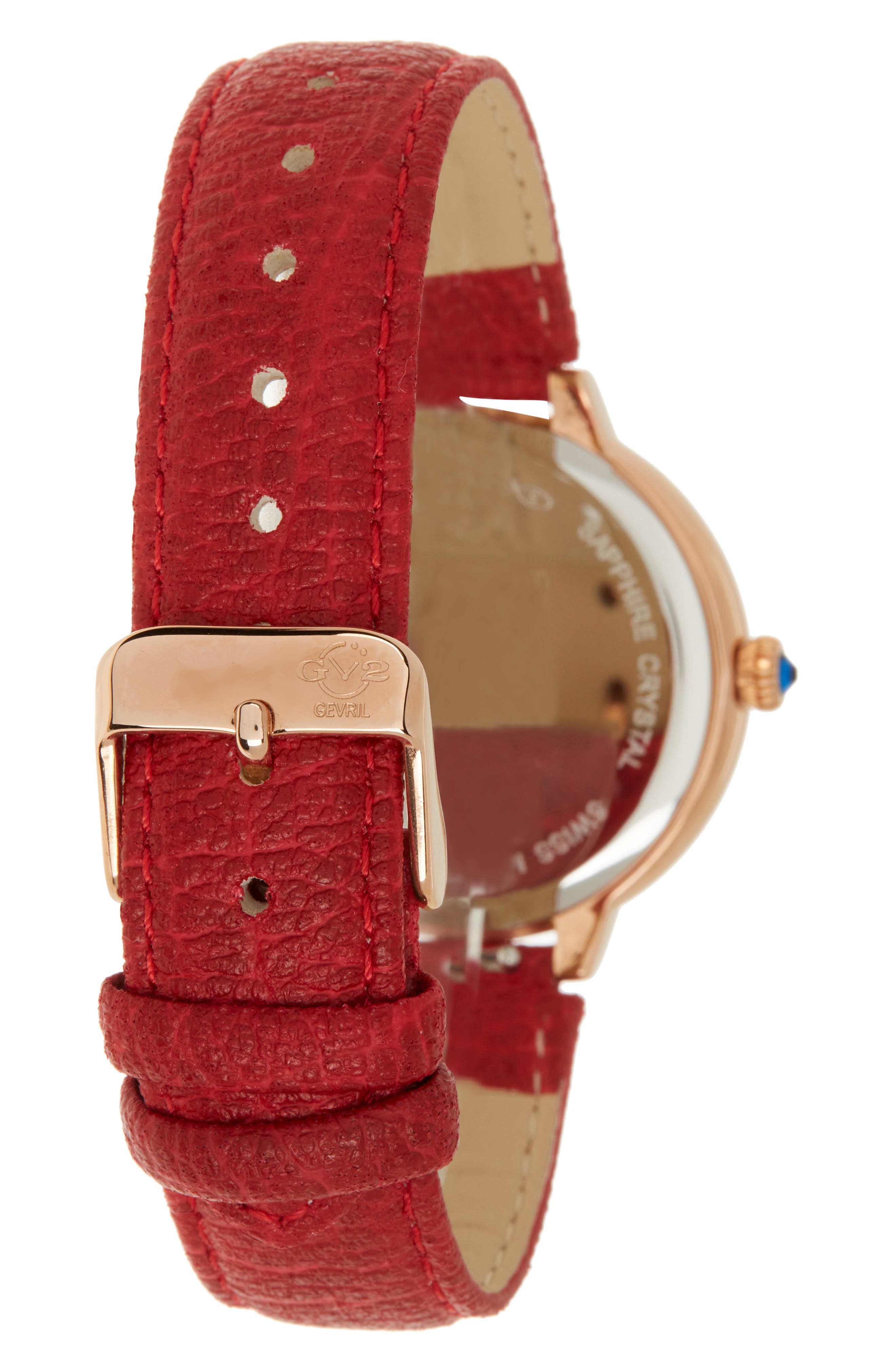 GV2 Women's GV2 Rome Rose Gold Diamond Vegan Leather Watch, 36mm