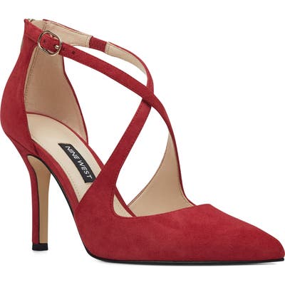 Nine West Fayla Crisscross Strap Pump- Red