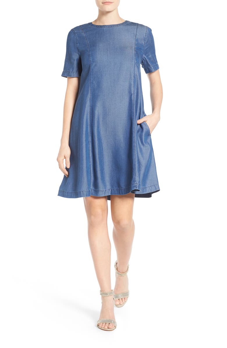 Caslon® A-Line Denim Dress (Regular & Petite) | Nordstrom