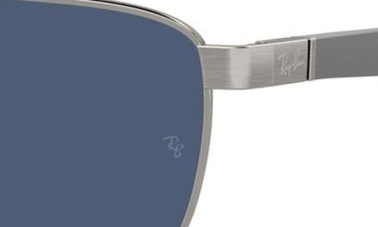 Ray Ban 60mm Rectangular Sunglasses In Gunmetal