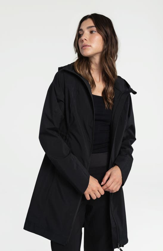 Shop Lole Element Hooded Waterproof Raincoat In Black Beauty