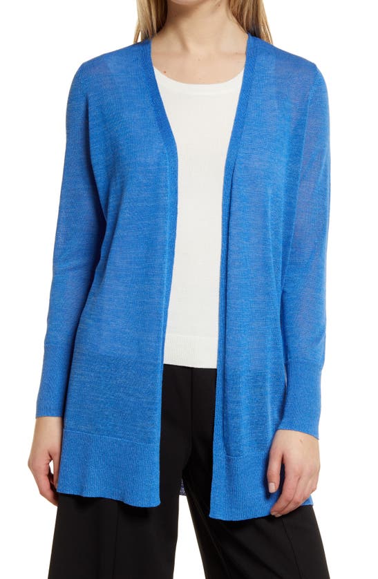 Halogen Side Slit Cardigan In Blue Palace