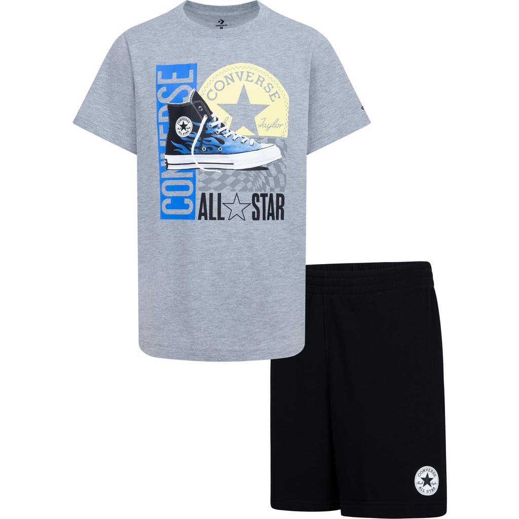 Converse Kids' All Star Gfx Logo T-shirt & Shorts Set In Gray