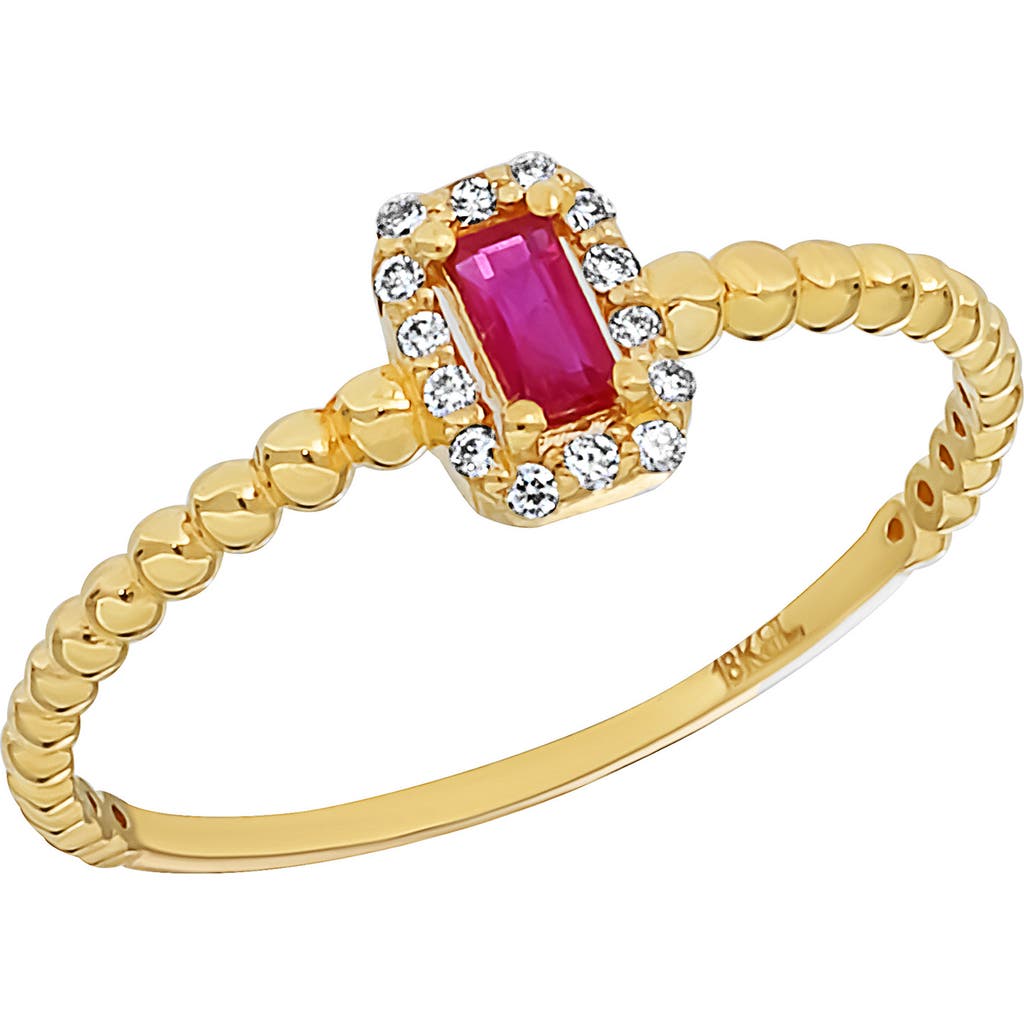 Bony Levy El Mar Ruby & Diamond Stackable Ring In 18k Yellow Gold