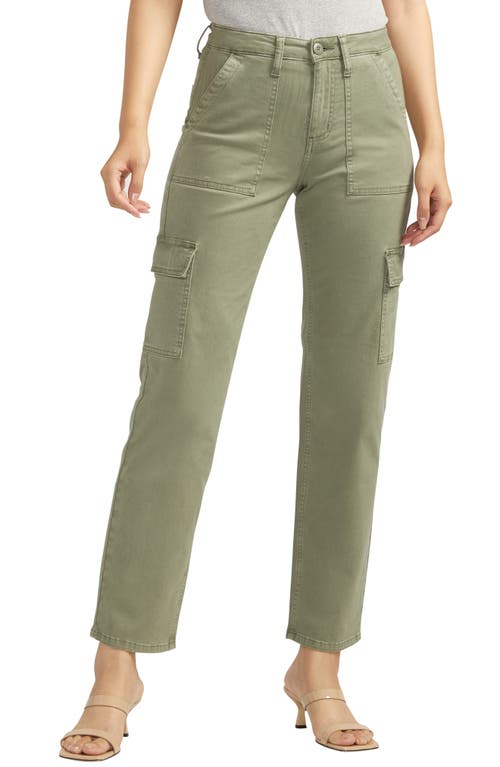 Silver Jeans Co. Suki Curvy Straight Leg Cargo Pants Light Olive at Nordstrom, 29