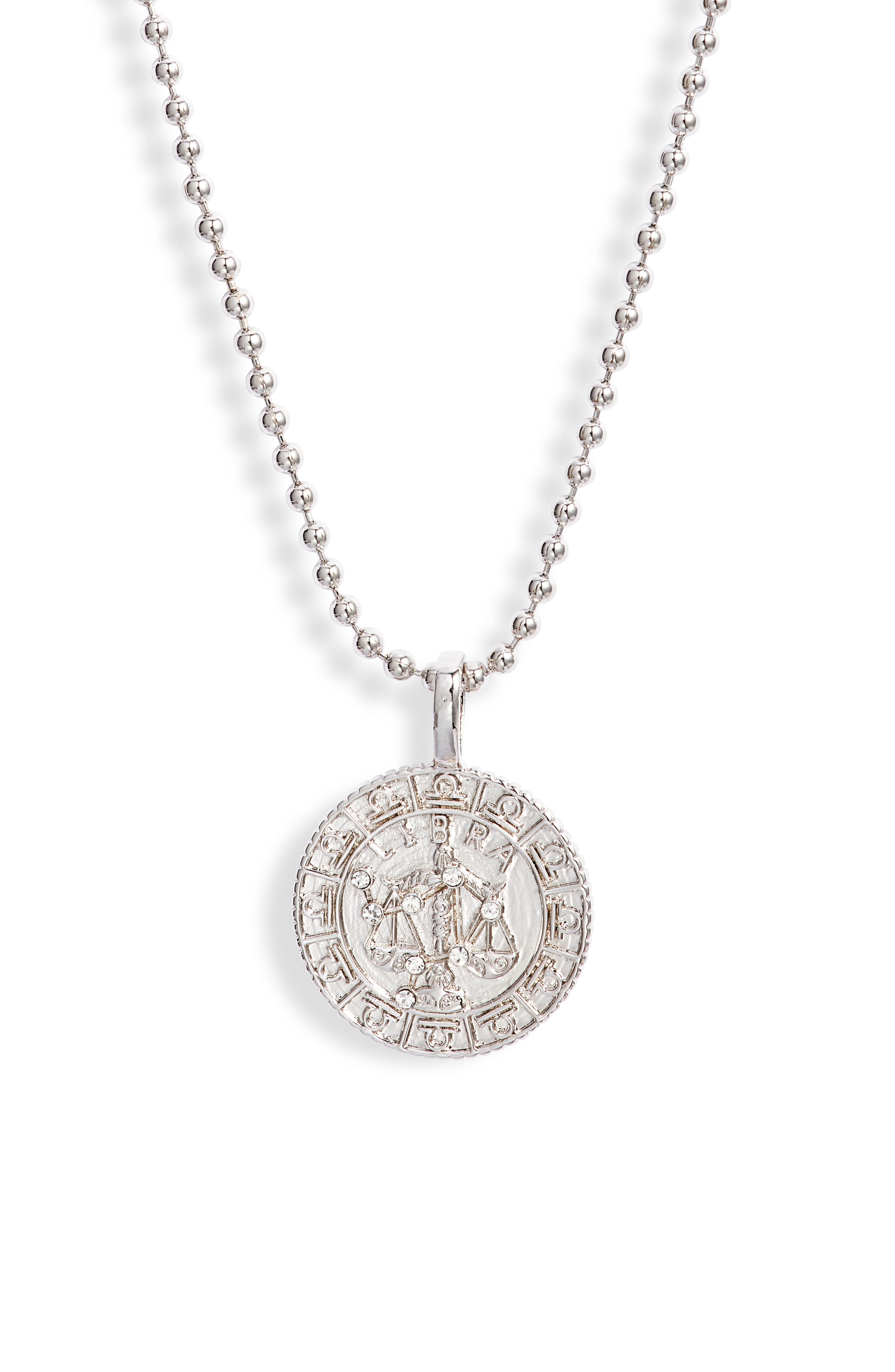 Melinda Maria Zodiac Pendant Necklace In Silver- Leo