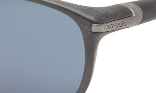 Shop Tag Heuer Vingt Sept 60mm Rectangular Sport Sunglasses In Black/other/blue