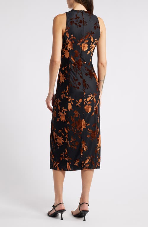 Shop Hutch Floral Jacquard Funnel Neck Dress In Black