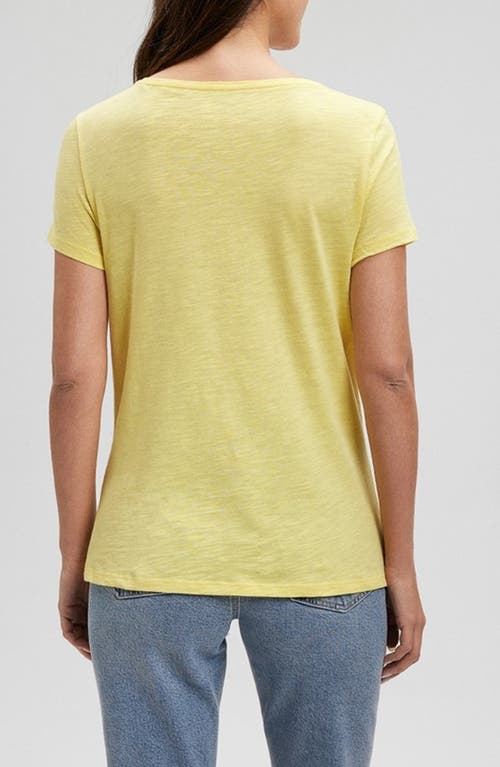 Shop Mavi Jeans Basic V-neck T-shirt In Lemon Drop