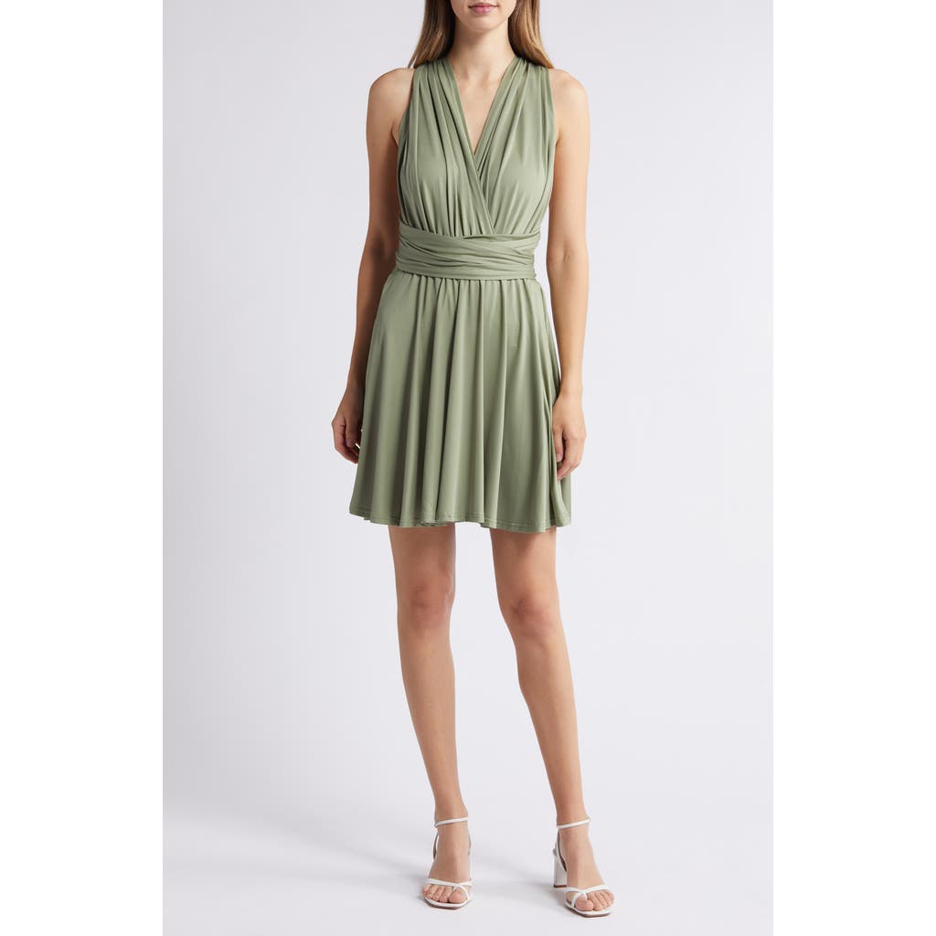 Nikki Lund Belle Cross Back Minidress In Green