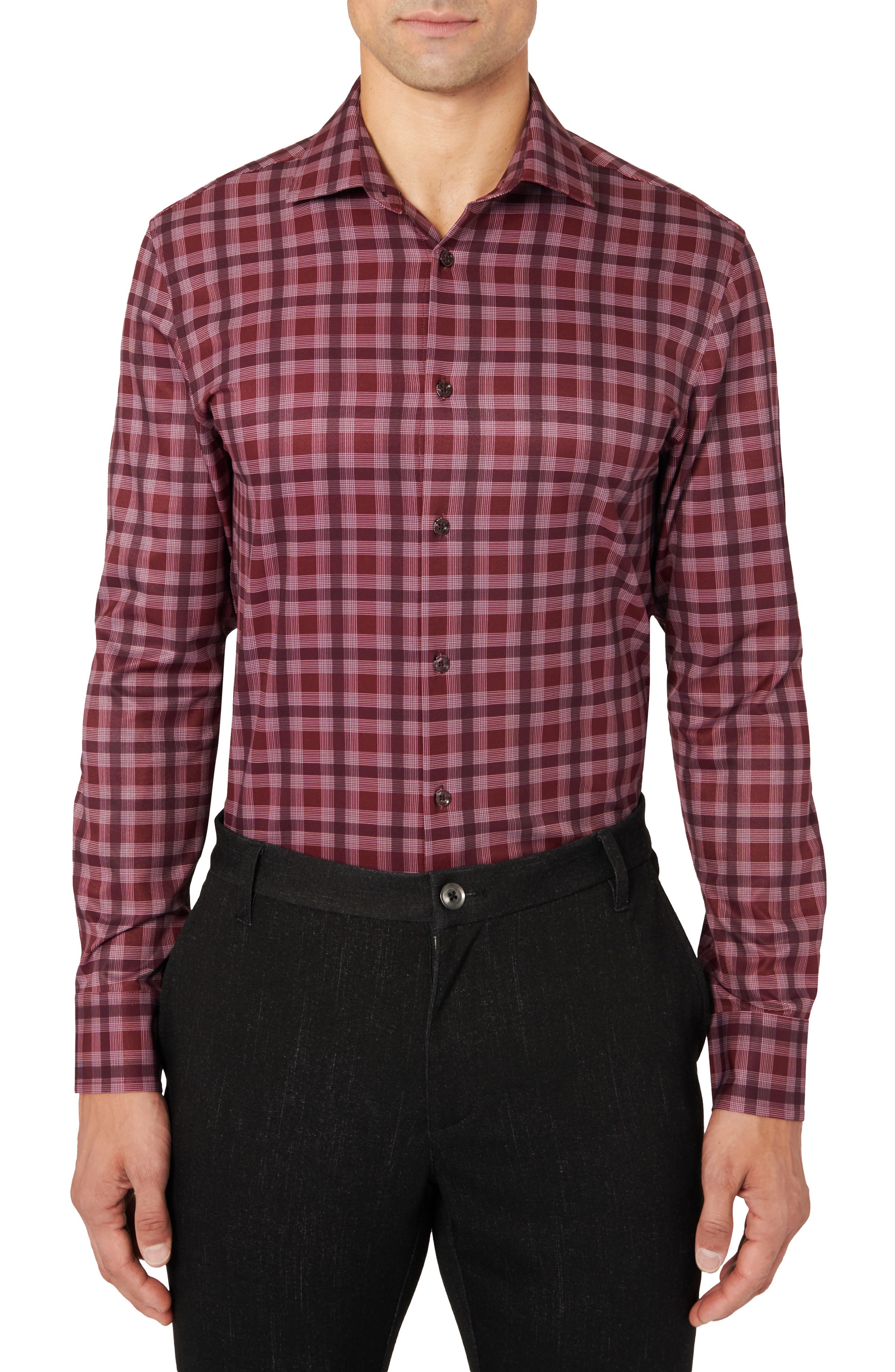 burgundy dressing shirt