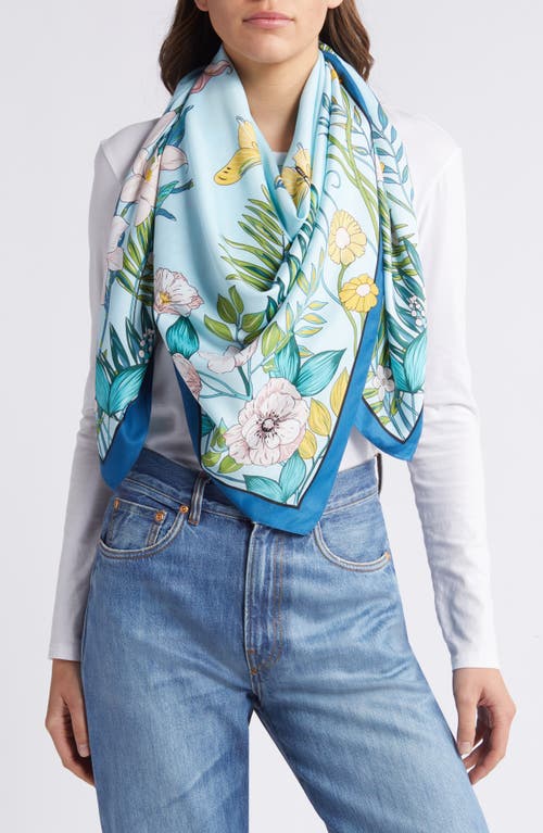 Tasha Butterfly Floral Scarf in Blue Multi at Nordstrom