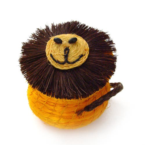 Shop Mbare Animal Lidded Basket In Chocky Lion