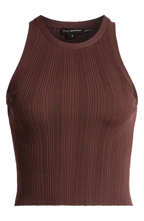 Shop Good American Ribbed Crop Tank In Espresso