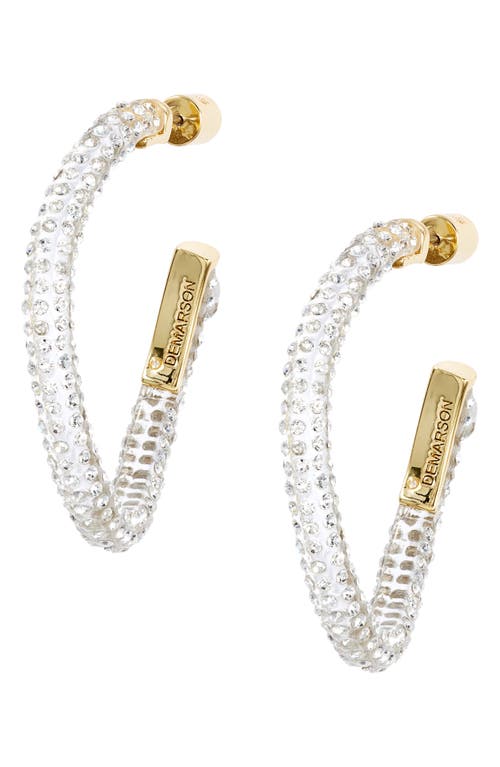 DEMARSON Calypso Ghost Pavé Hoop Earrings in Ghost Pave at Nordstrom