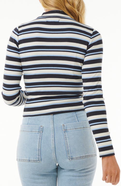 RIP CURL RIP CURL THE SEARCH STRIPE COTTON MOCK NECK TOP 